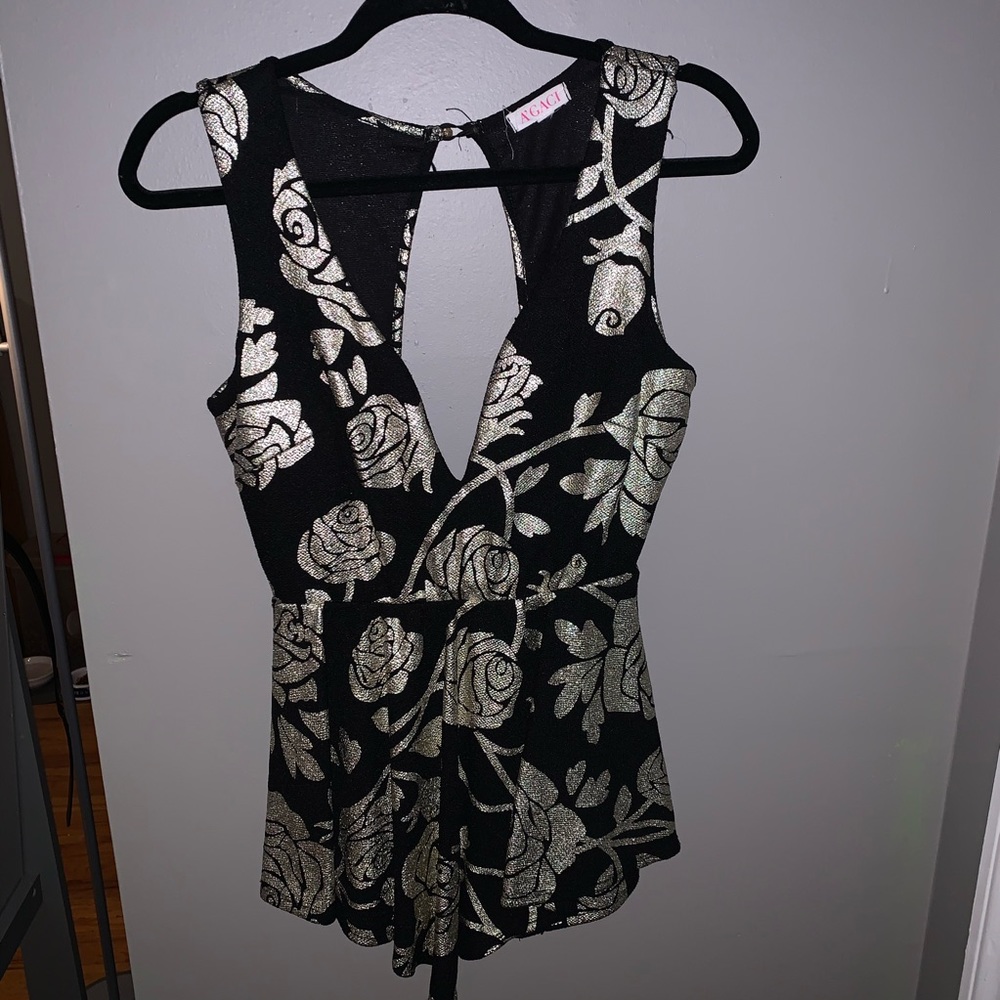 Black and gold romper